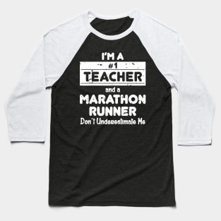 Womens Funny Teacher Apparel Great Perfect Marathon Runner gift Baseball T-Shirt